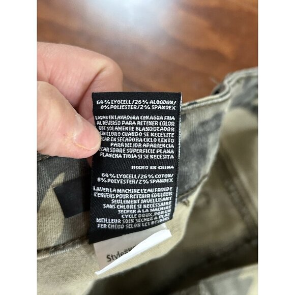 KUT From The Kloth Jeans Womens 10Green Camo Moto Zip Pocket Connie Ankle Skinny - Picture 8 of 10